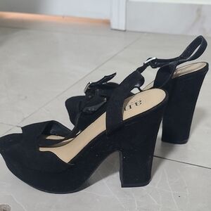 Chic Black Suede Women's Heels